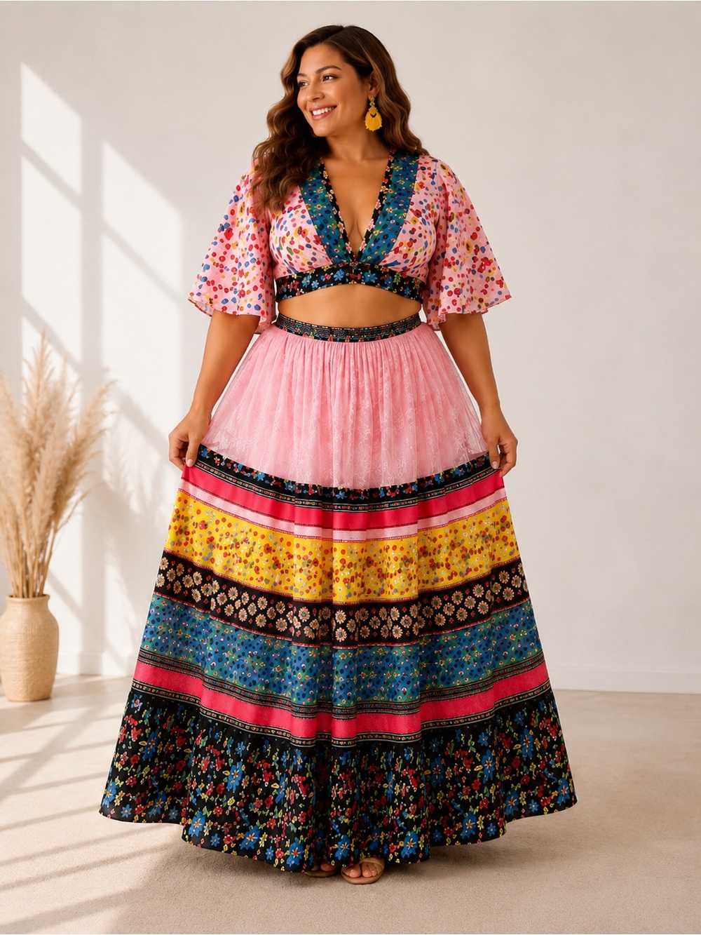 Latiste matching outfit blouse and skirt size 2X